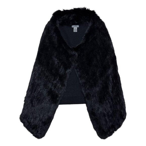 Premise 100% RABBIT FUR Luxury Designer SOFT Sleeveless Knit Vest Womens Small - Picture 1 of 5